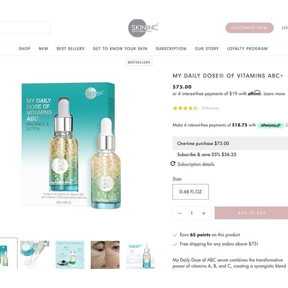 NIB SKIN INC My Daily Dose of Vitamins ABC Serum Balance Detox Texture Tone - Picture 3 of 12